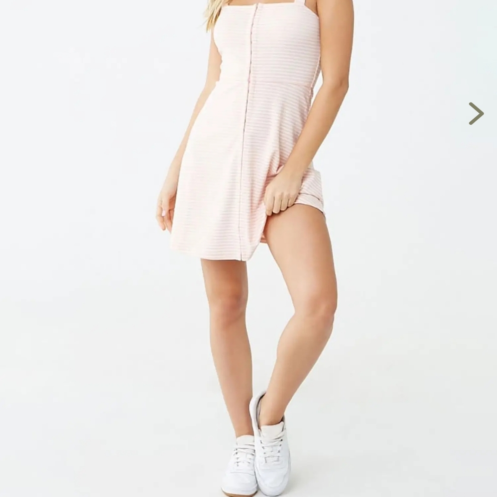 Forever 21 Pink Striped Midi Dress